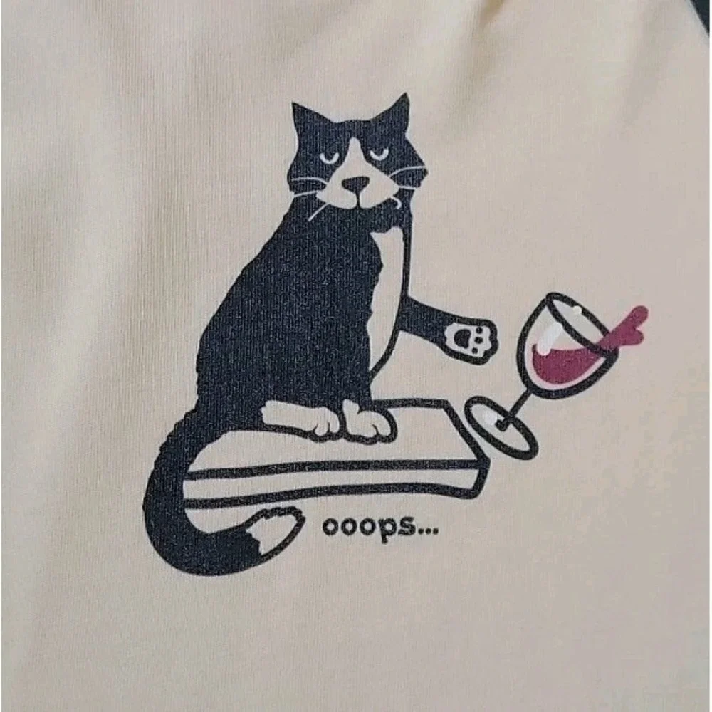 Life Is Good Oops Cat Graphic Crusher Tee Small Short Sleeve Crewneck Girlcore - Picture 4 of 9